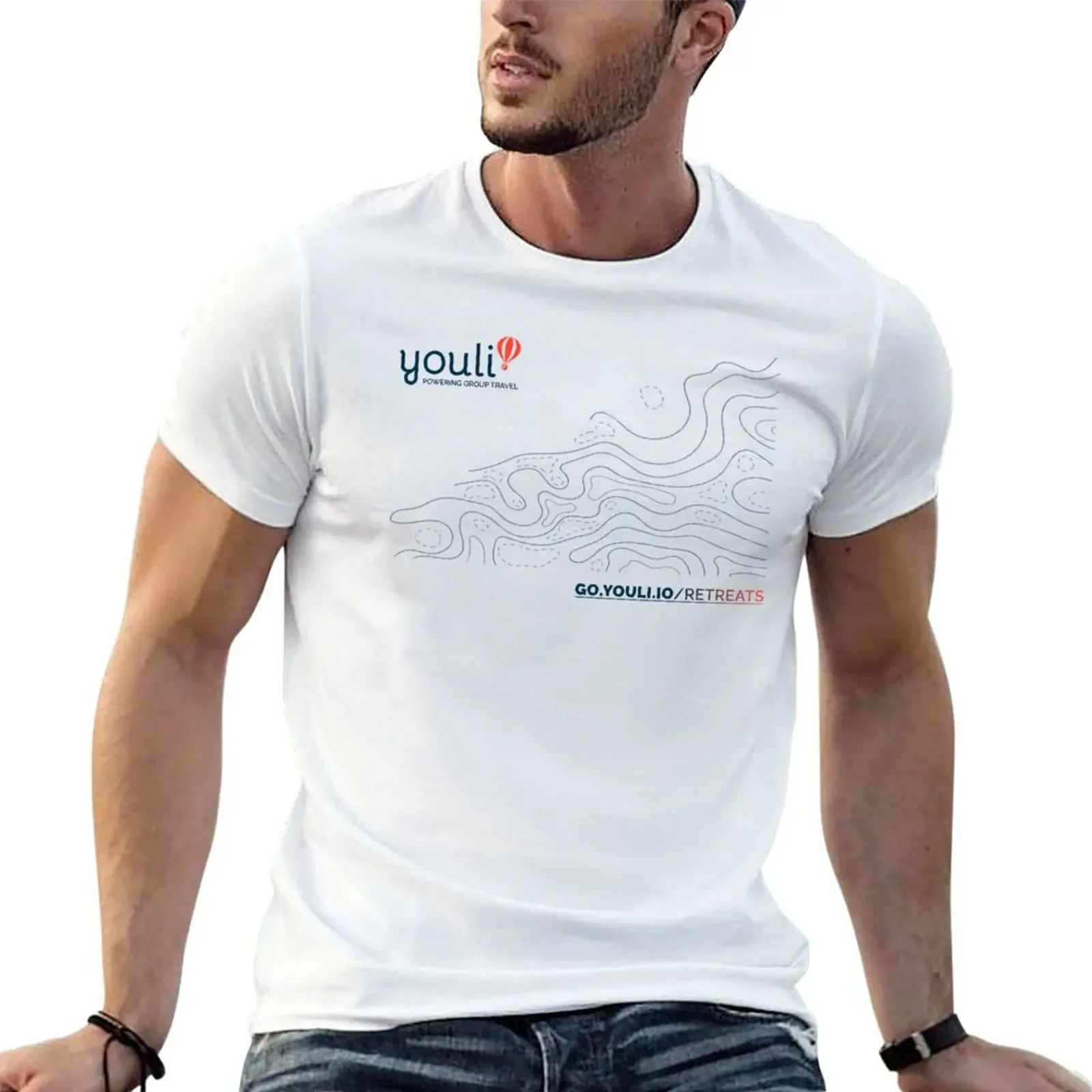 

YouLi Topography Shirt T-shirt new edition korean fashion vintage clothes t shirts for men cotton