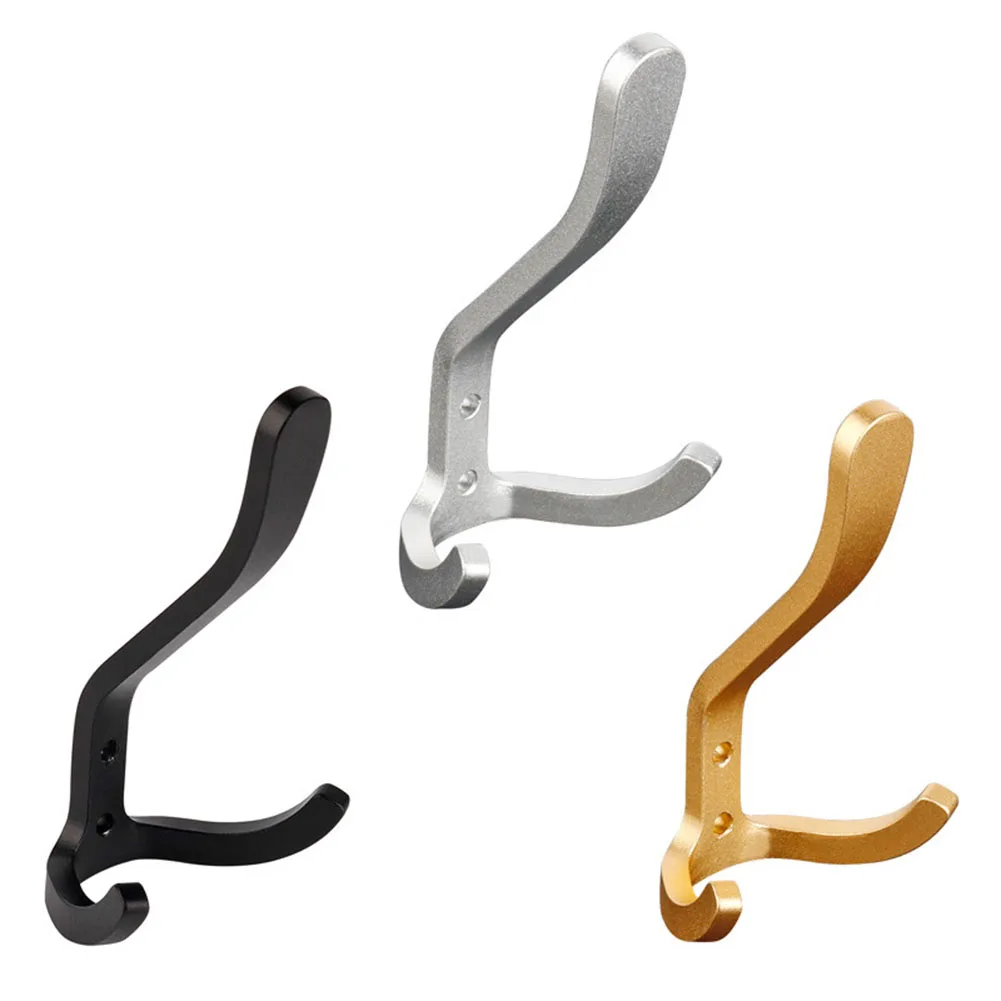 Wall Hooks Hangers Door Wall Mounted Clothes Coat Hooks Aluminum Heavy Load Rack For Kitchen Bathroom Hanging Hardware Organizer