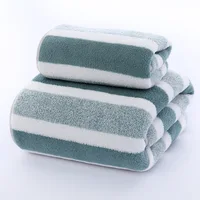 Quick-Drying Striped Towel Set For Soft And Absorbent Bathroom Experience Bath Towel Or Hand Towel 2