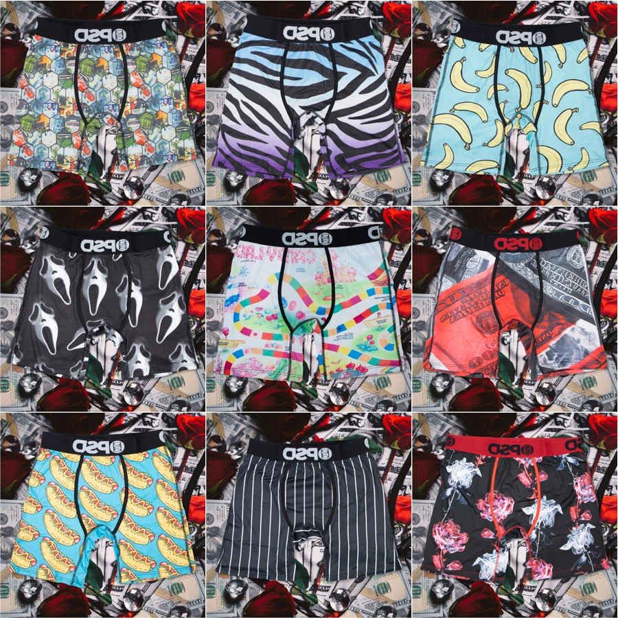 섹시한 남자 복서 속옷, 통기성 남자 복서 반바지, 언더팬츠 플러스 사이즈 패션, 프린트 남자 복서 브리프 트렁크  Best5