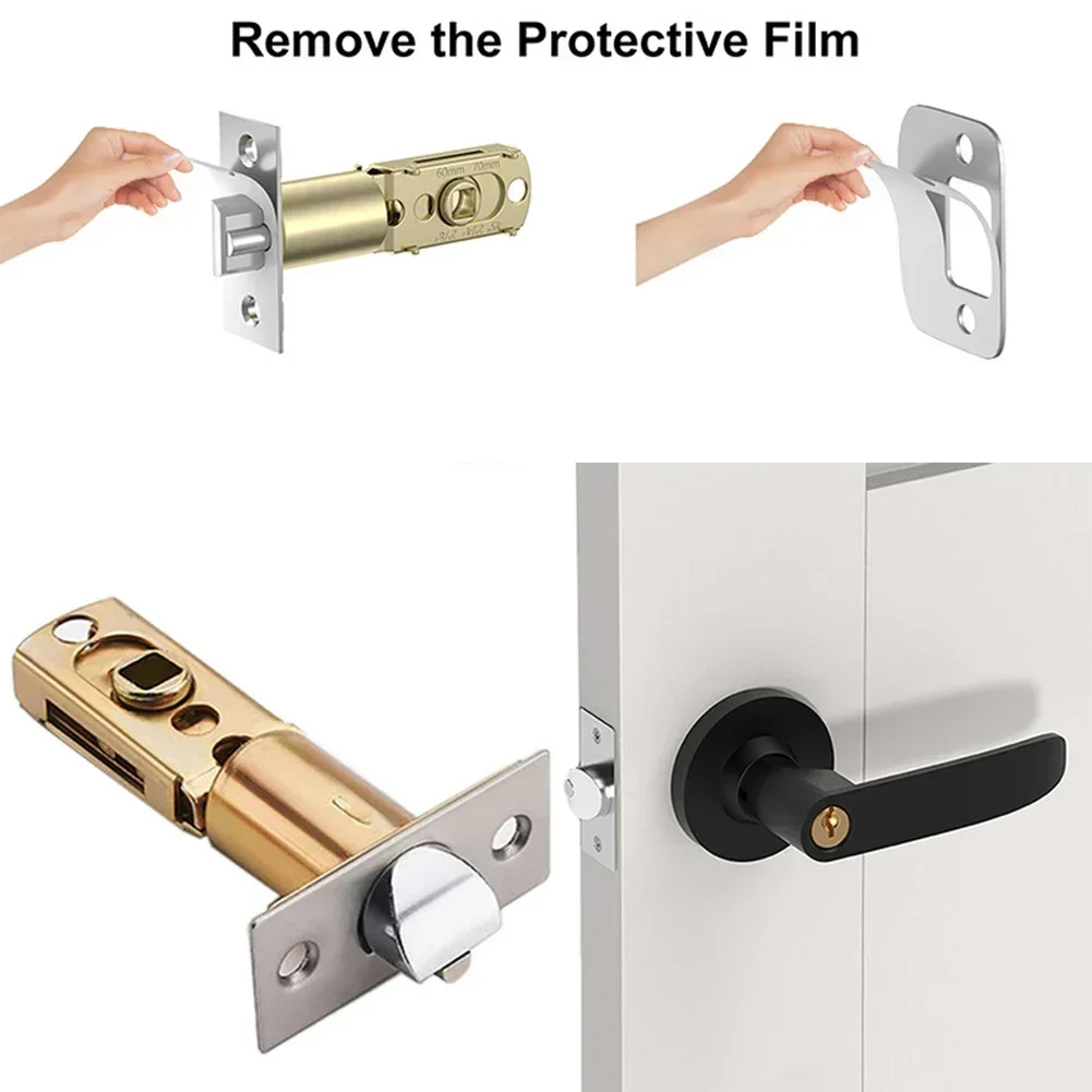 Bathroom Door Lock Body Single Tongue Lock Bolt Door Hardware 45 Degrees 60-70 Adjustable Interior Latch Tubular