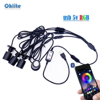 USB 5V LED Smart Bluetooth APP Control RGB Led Downlight for Wine Counter Display Kit Garage Display Case Shelf Mini Spotlight 1