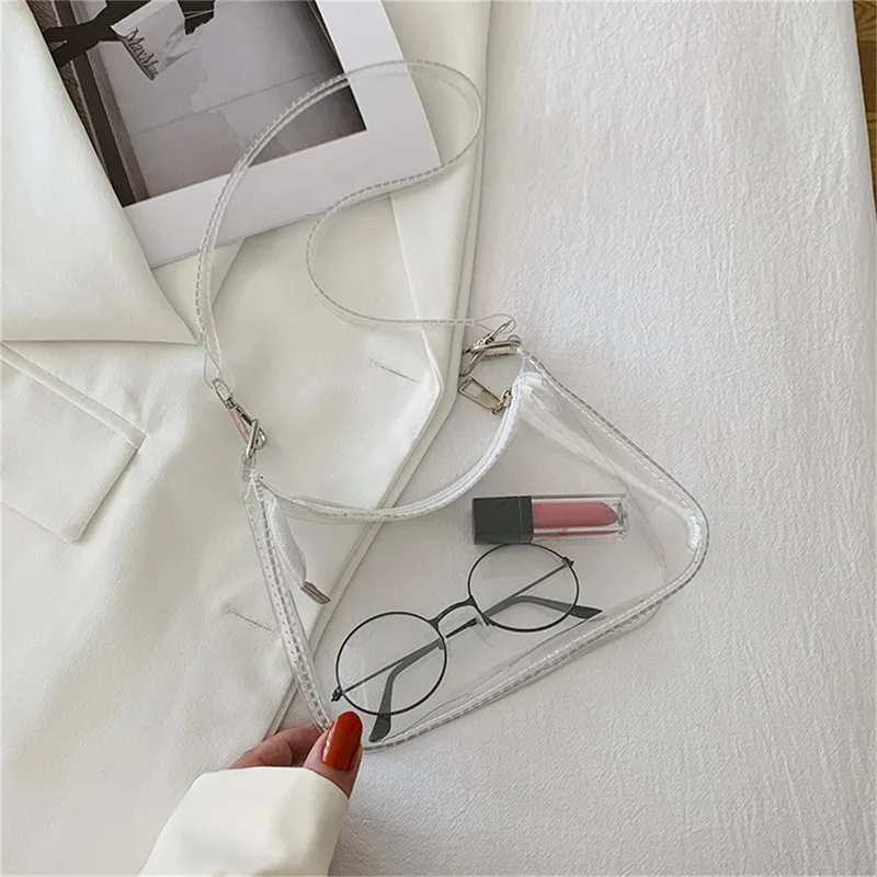 Clear Jelly Shoulder Bag For Women, Y2K Small Zipper Underarm Purses & Fashion Handbag 9