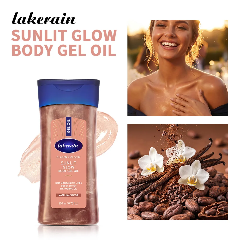 Lakerain Cocoa Butter Deep Hydrating Body Gel Oil - Radiant Moisture for All Skin Types, 200ml