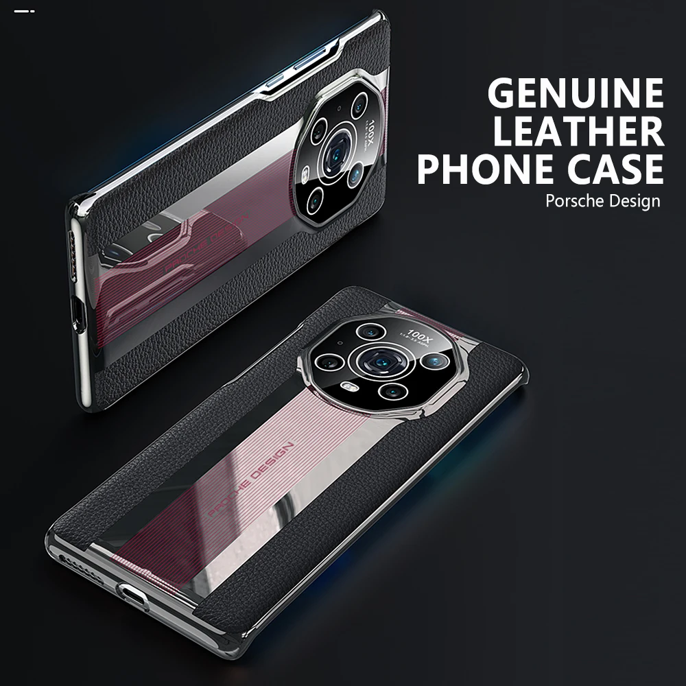 Genuine Plating Leather Case for Huawei Honor Magic 4 Pro Original Luxury 100% Natural leather Protection Hard Cover Capa