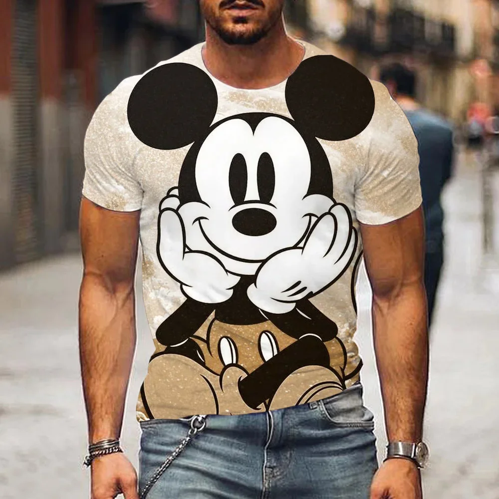 2023 New Disney Mickey Mouse T Shirt For Men Children Cartoon T-shirt Kids 3D Print Tees Tops