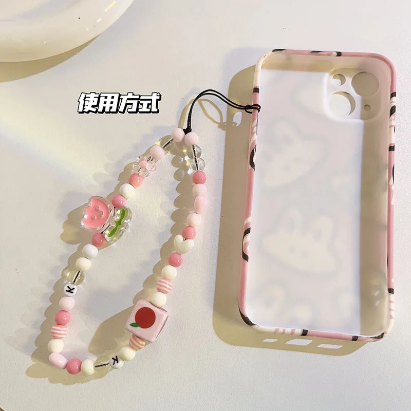 Soft Color Bead Lanyard Keychain - 3 in 1 Universal Bag, Phone Case & Camera Strap Pendant, Adjustable Women Accessory Gift