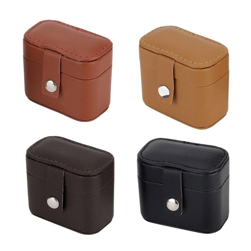 Mini Portable Jewelry Storage Box Travel Simple Leather Rings Necklace Earrings