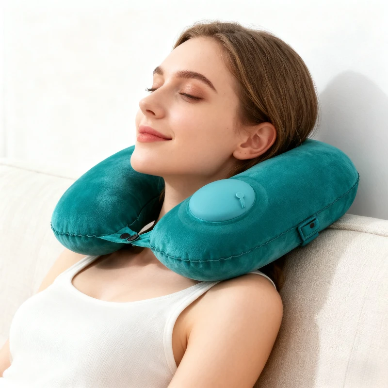 Inflatable Travel Pillow Portable U-shaped Neck Pillow Compressible Nap Cervical Pillow Christmas Thanksgiving Gift