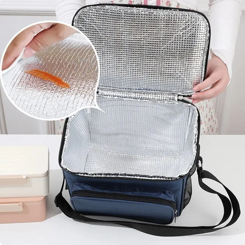Lunch Cooler Bag Large Capacity Manual Bill of Lading Shoulder Oxford Thick Insulation Camping Outdoor Picnic