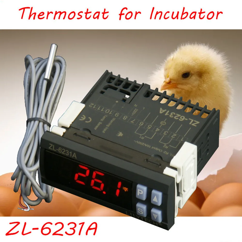 

ZL-6231A 12V/110V/220V Incubator Controller Thermostat with Multifunctional Timer Intelligent Temperature Control Regulator