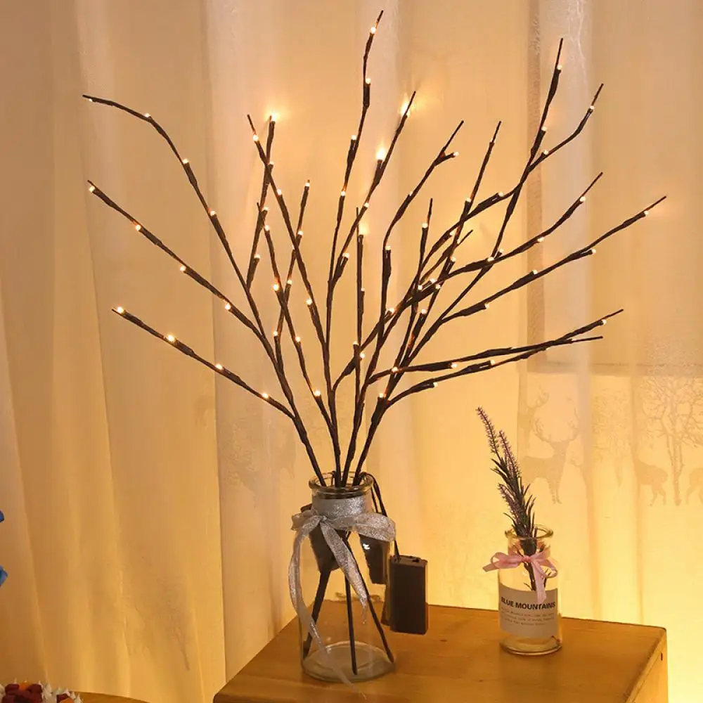 

70cm 20 Bulbs LED Willow Branch Lamp Artificial Branch Willow Twig Vase Lights Battery Powered for Wedding Party Fairy Diy Decor