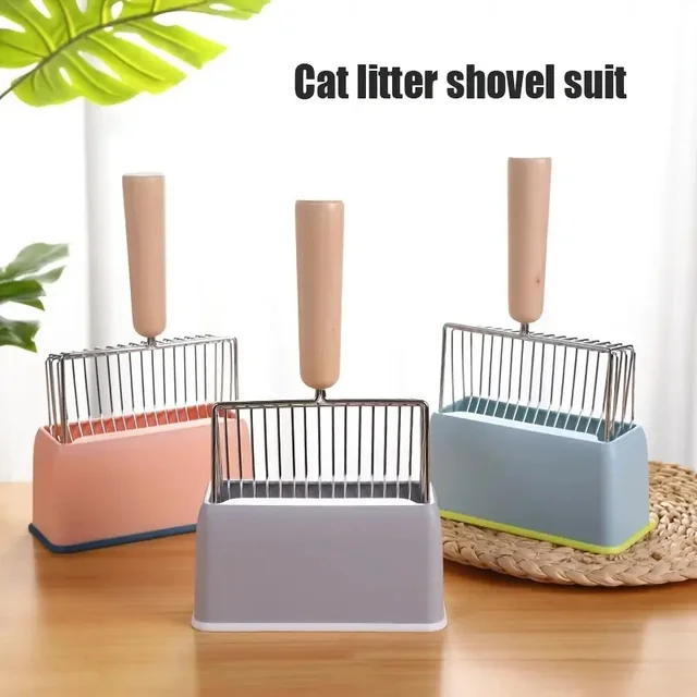 Durable Stainless Steel Cat Litter Scoop Set – Essential for Cat Owners Crafted from sturdy metal, this efficient litter shove