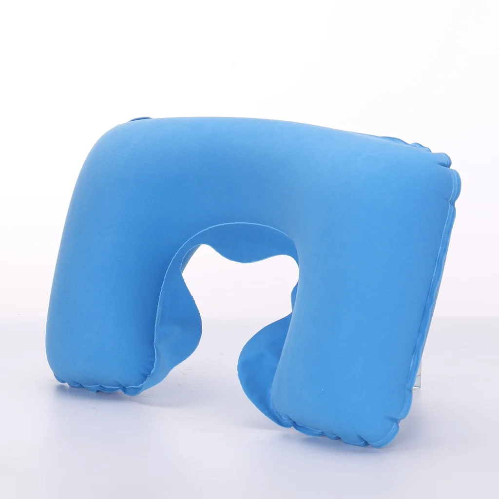 thumbnail image 1 of Almohada de viaje en forma de U para coche, avión, oficina, almohada inflable para el cuello, funda corta de felpa, soporte de PVC, reposacabezas, cojín de lactancia suave, 1 of 5