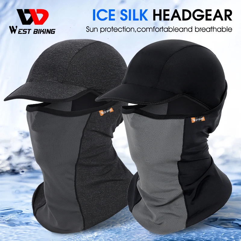 WEST BIKING 남녀공용 태양 보호 발라클라바, 전기 자전거 오토바이 풀페이스 마스크, 아이스 실크 헤드기어, 봄 여름 사이클링 WEST BIKING 남녀공용 태양 보호 발라클라바, 전기 자전거 오토바이 풀페이스 마스크, 아이스 실크 헤드기어, 봄 여름 사이클링