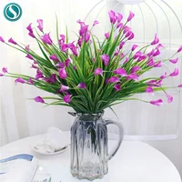 14 " Artificial Flower Calla Lily Fake Plant Home Indoor Outdoor Fake Grass UV Protection Decorative Flower Arrangement - Image 4