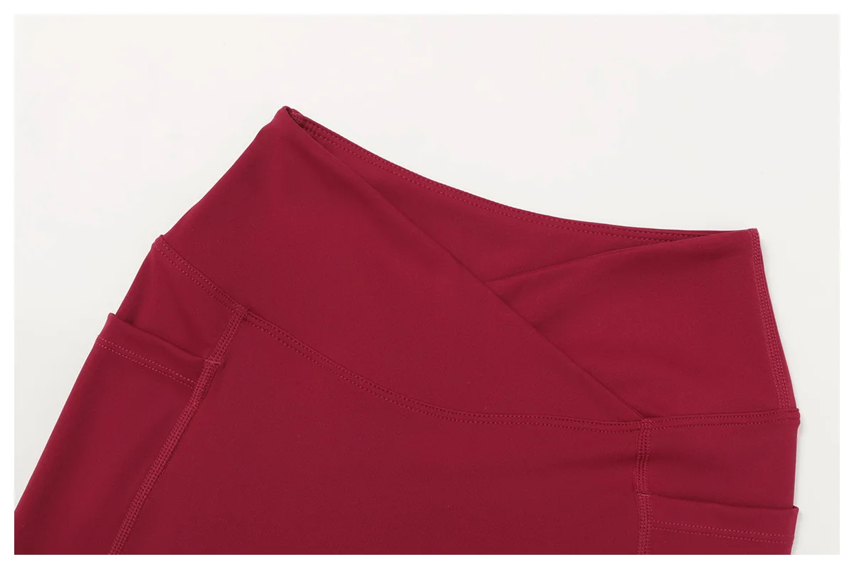 Legging Court Sport Femme Taille Haute avec Poches