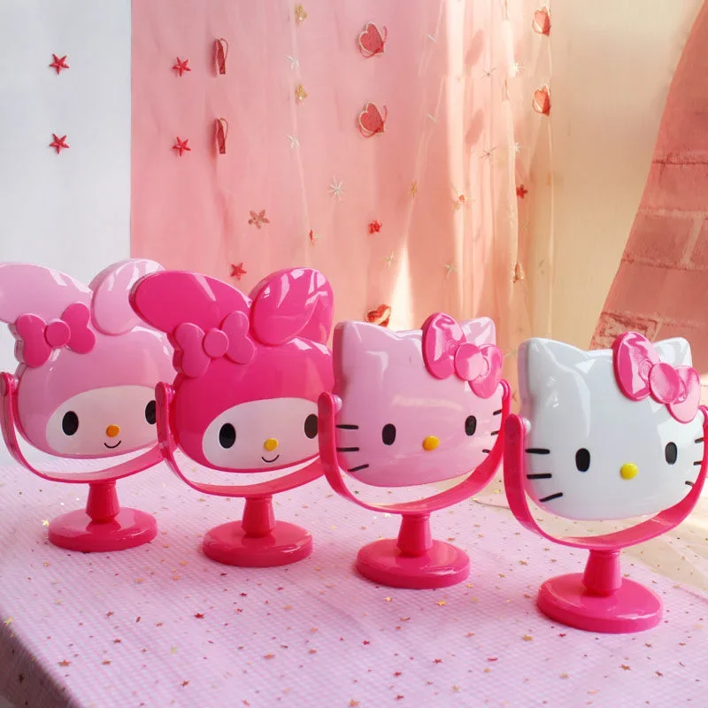 Sanrio Helloキティテーブルミラー、かわいいアニメ漫画、理髪化粧鏡
