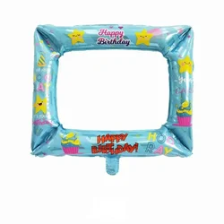 Colorful Photo Booth Foil Balloons Birthday Photo Frame Party Decor Supplies - As shown (NO.4)