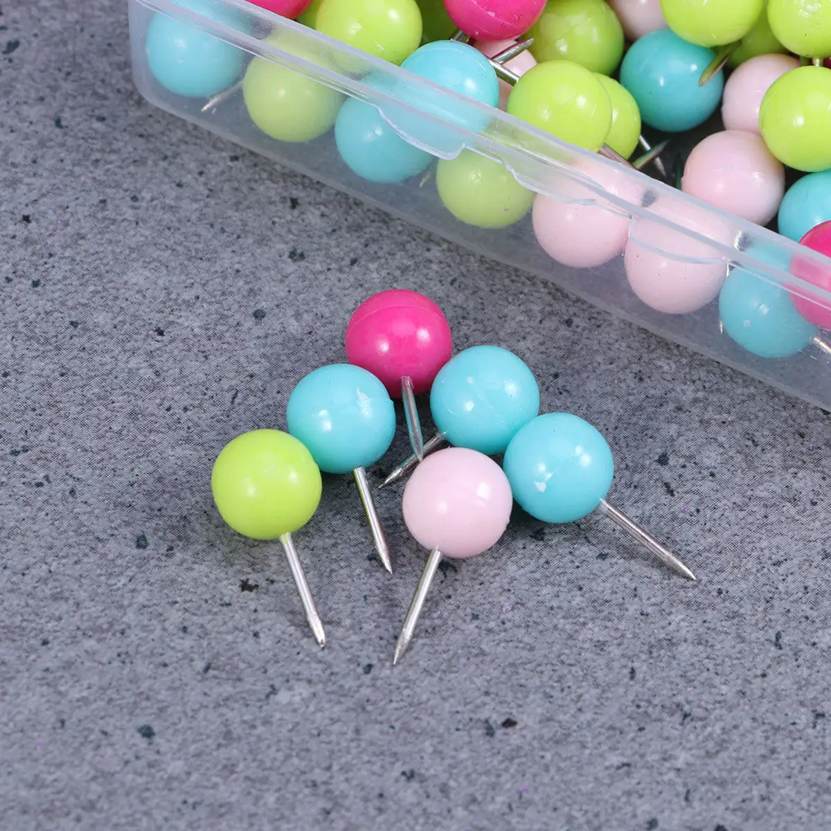 100Pcs 10Mm 활기찬 공 모양의 푸시핀 벽 코르크보드 지도 표시 사무실 학교 전시회 사용을 위한 장 드로잉 핀