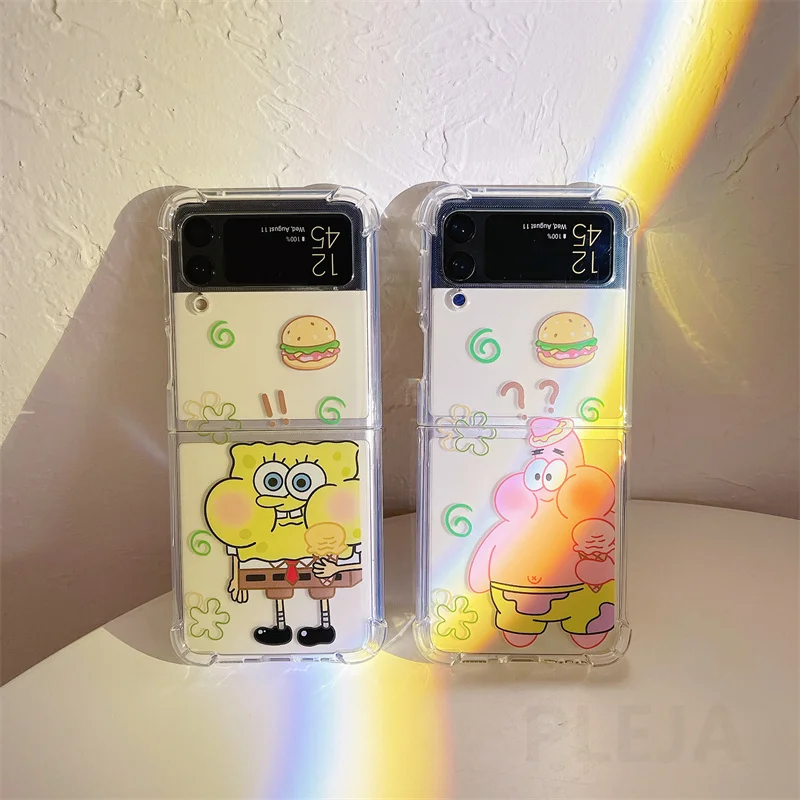 Cute Cartoon Animals Couples Phone Case For Samsung Galaxy Z Flip 3 5G Soft Clear Cover Funad For ZFlip3 Flip3 Protective Shell samsung galaxy z flip3 case