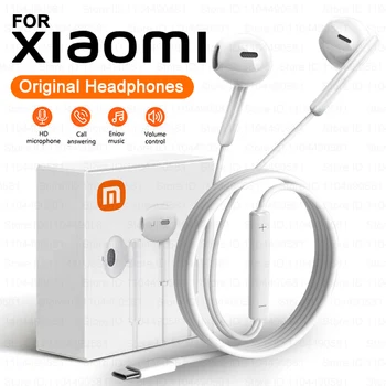For Xiaomi Headphones Original Xiaomi mi 15 Pro 14 13 12 11 In-ear Earphones Redmi Note 10 9 8 7 K70 Type C Wired Earphone for Phone 1