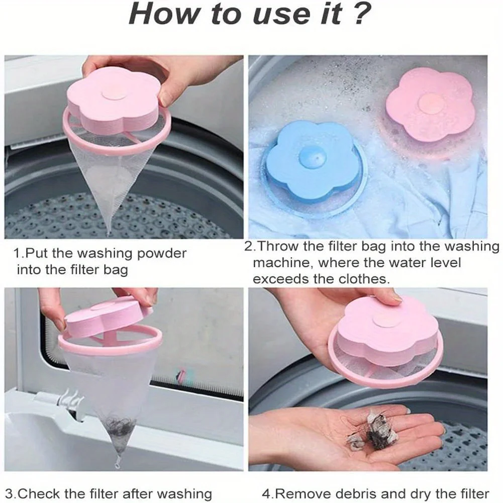 Plum Blossom Washing Machine Filter Remove Dirty Hair Mesh Yarn Laundry Reusable Ball Pet Fur Lint Hair Catcher Clothe Cleaning laundry ball laundry hair catcher