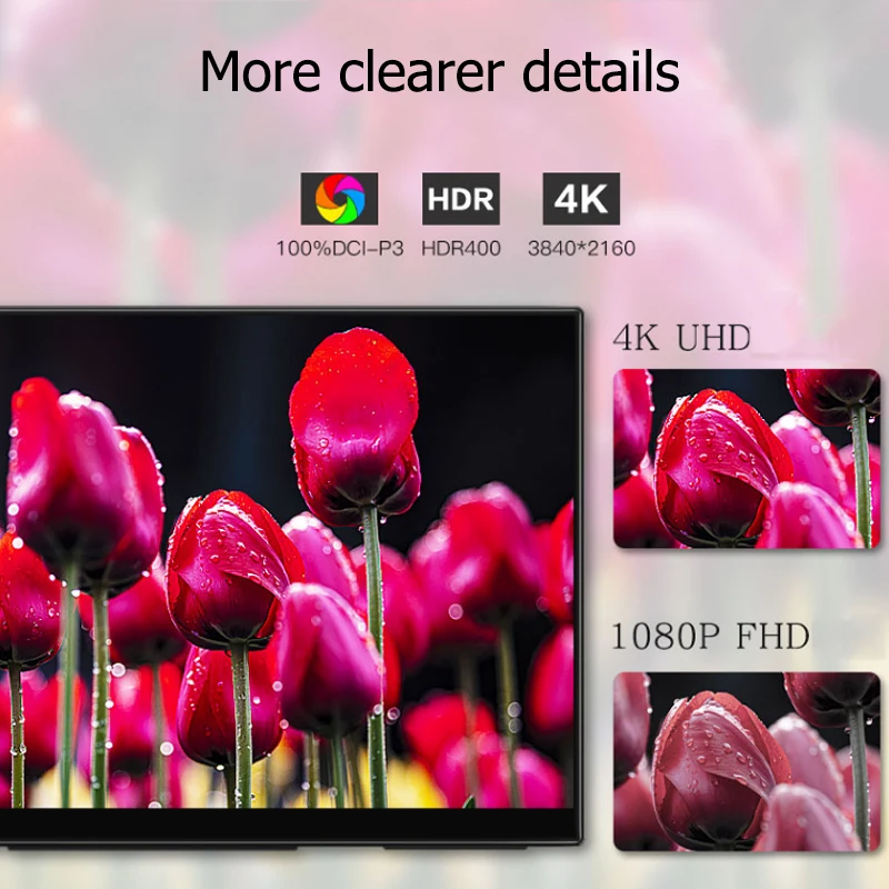 Ŀ Ȧ ִ ޴  UHD ġũ, LED ü , USB CŸ, HDMI2.0  ɾ 550 , 15.6 ġ, 4K