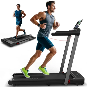 Tapis roulant FYSIQ per uso domestico, motore da 2,25 CV, velocità 1-12 km/h, superficie di corsa a 7 strati, nessun assemblaggio richiesto