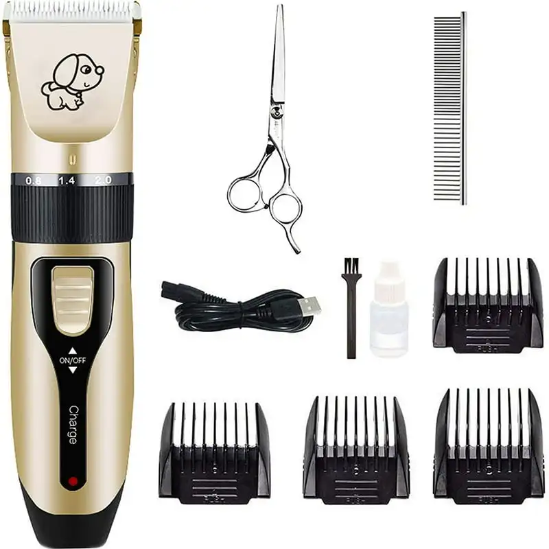 

Shaver Clippers Low noise Rechargeable Cordless Quiet Hair Clippers Set for Small/Large Cats Dogs -Gold Cat brush Dog accessori