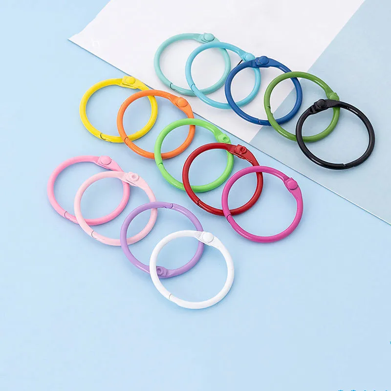 10pcs2530mmColorfulOpenRingBuckleKeyRingBookBindingRingFor