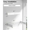 Wall Mounted Clothes Drying Rack, Foldable Wall Mount Laundry Drying Rack Folding Indoor, 5 Rods, 31.5", White 6