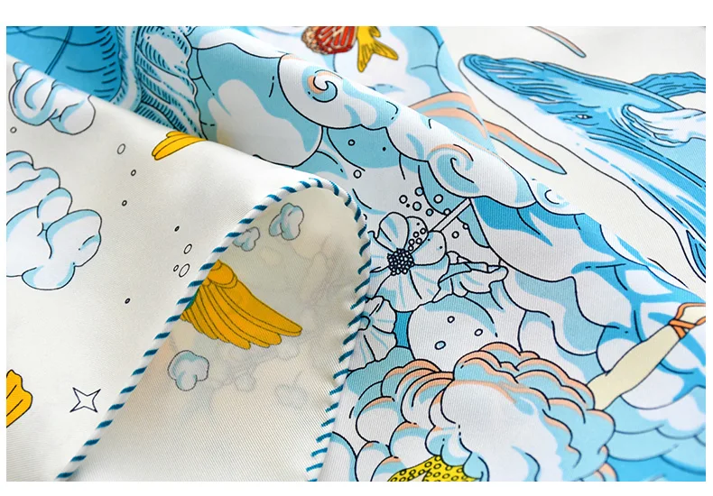 Beige Cloud Dream 100% Natürlicher Seidenschal Quadratische Kopftücher Twill Luxus Geschenk Damen Wickeltuch Bandana Hijab Schal Damenhalstuch – Detail 6