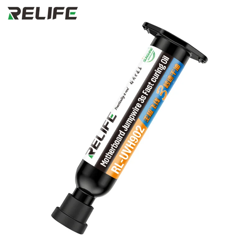 10CC RELIFE RL-UVH902 3S 빠른 건조 UV 접착제 경화 잉크 경화 솔더 마스크 용접 페이스트 플럭스 오일 전화 수리 액체