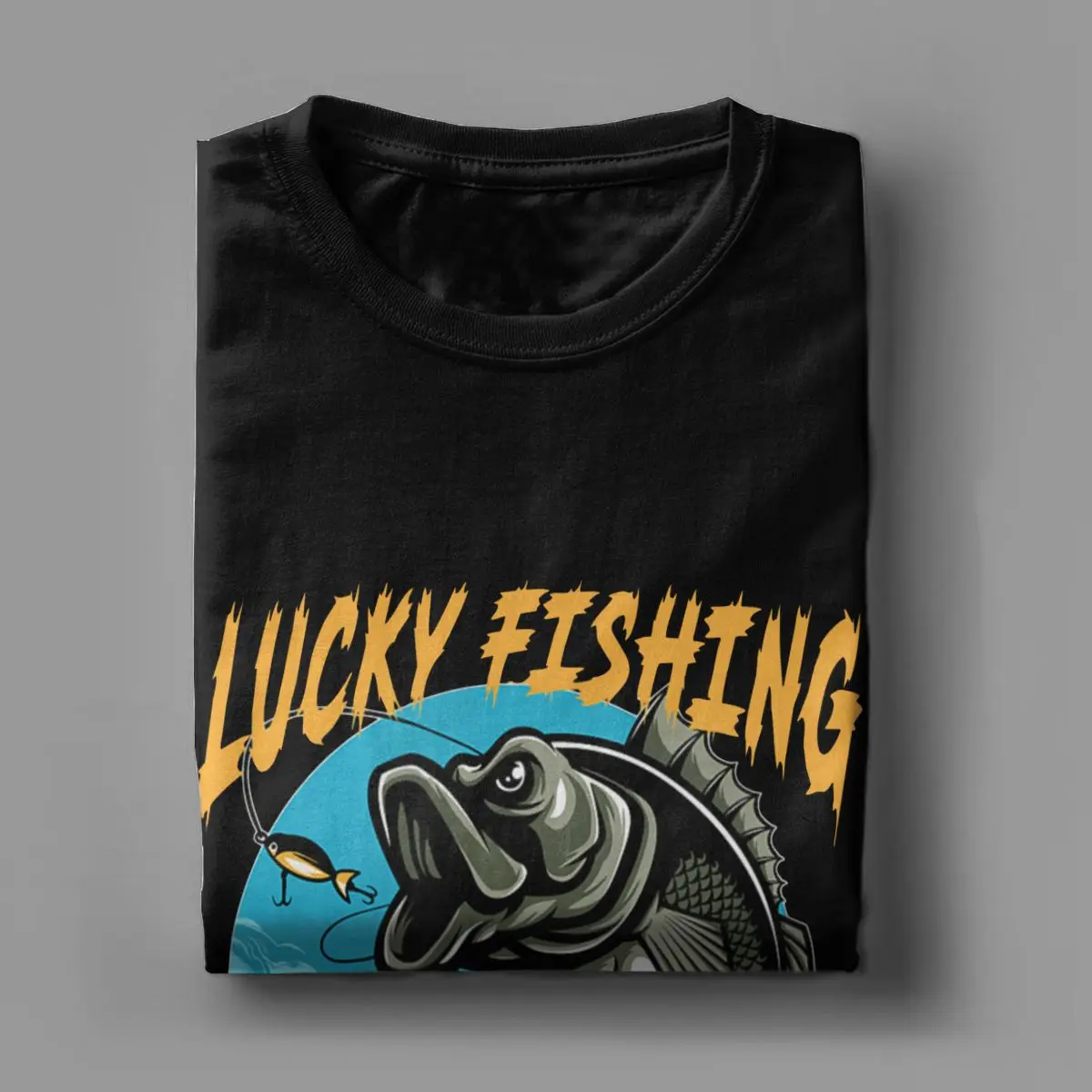 Lucky Fishing magellan fishing reel life T Shirt Men Pure Cotton Amazing T- Shirts weird fish Short Sleeve Clothing 4XL 5XL - AliExpress