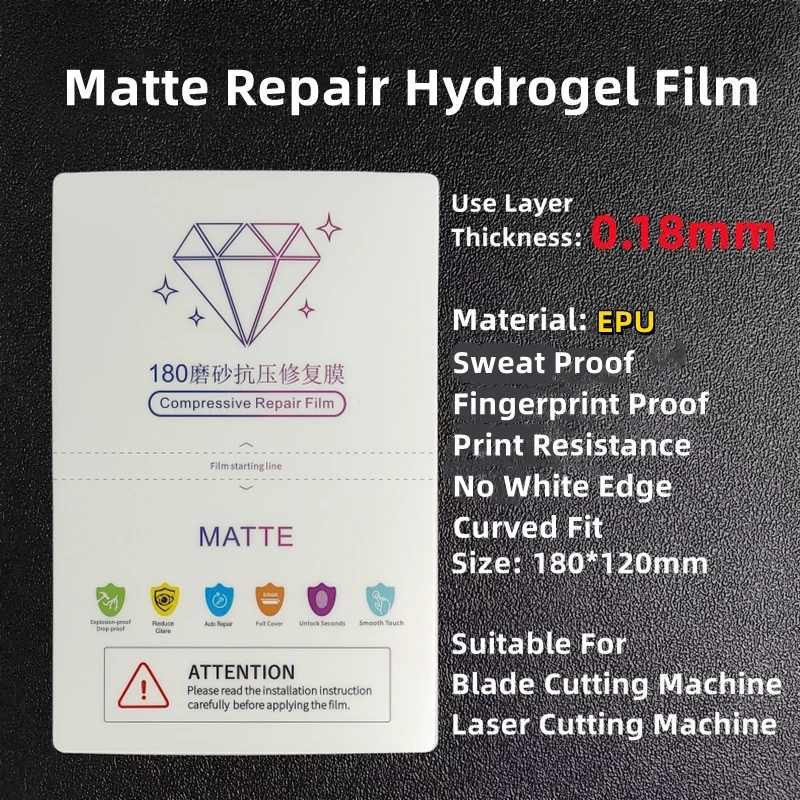 50pcs Matte EPU Repair Hydrogel Film For All Mobile Phone LCD Screen Protector Universal HD Hydrogel Film For Cutting Machine