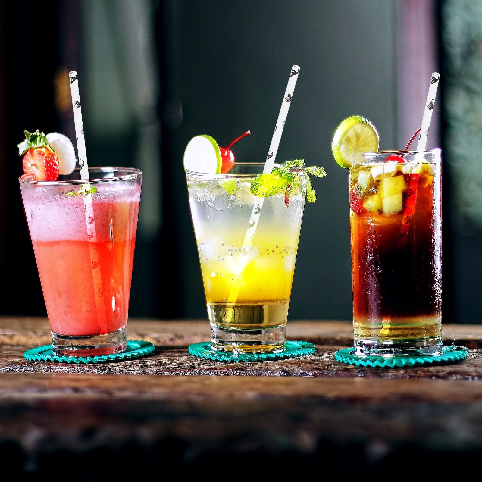 100 Pcs Paper Straws One-off Vintage Kraft Drinking for Halloween Degradable Party Supply