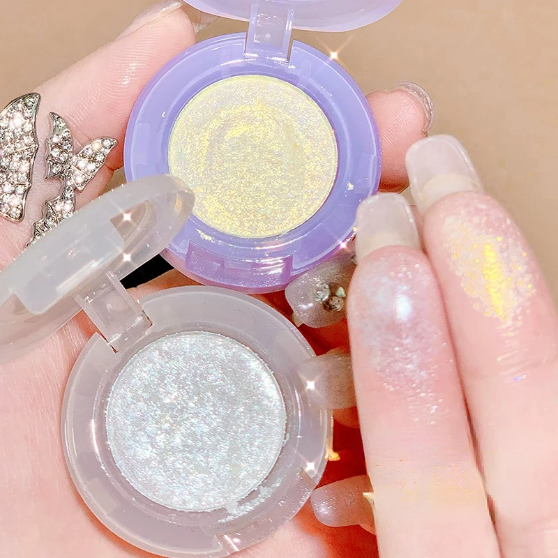 Monochrome Diamond Glitter Highlighter Palette Makeup Face and Body  Brighten Pearlescent White Polarized Purple Highlight Makeup - AliExpress