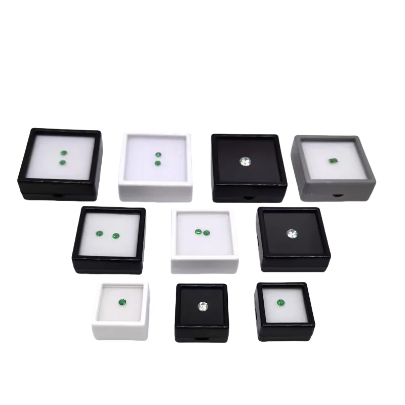 Plastic Square 3*3 Loose Diamond Box Diamond Jewelry Display Case Plastic White Black