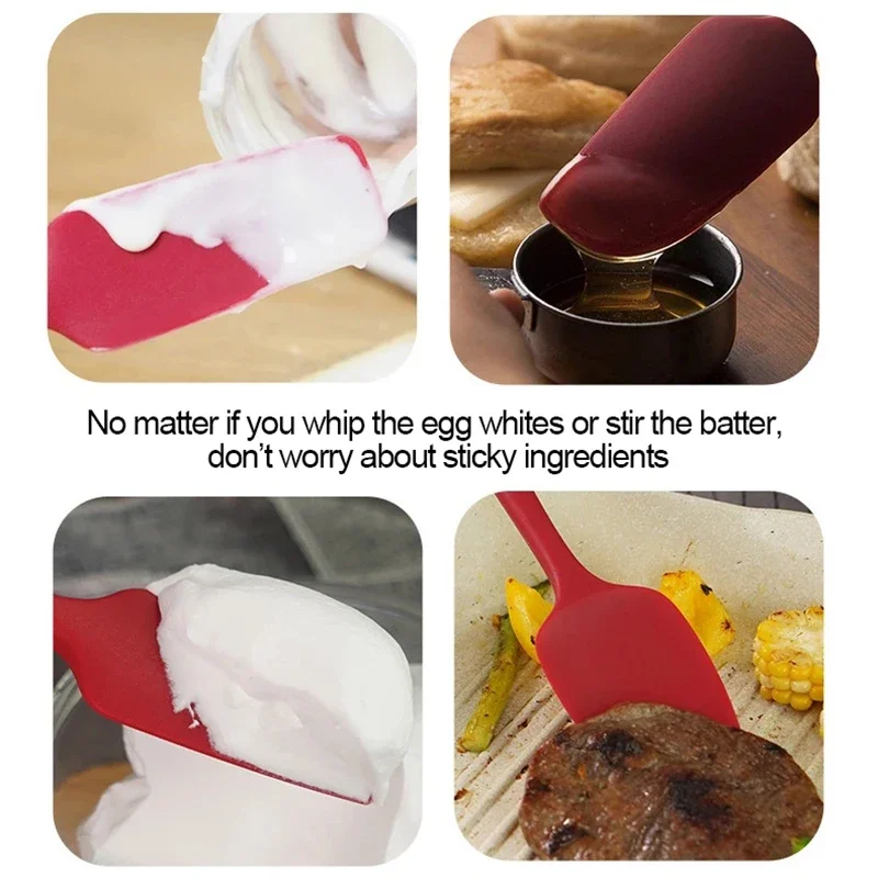 3/4/5Pcs Non-Stick Silicone Spatula Set Heat-Resistant Butter Spreader Jar Blender Cake Scraper Spatula Kitchen Cooking Baking