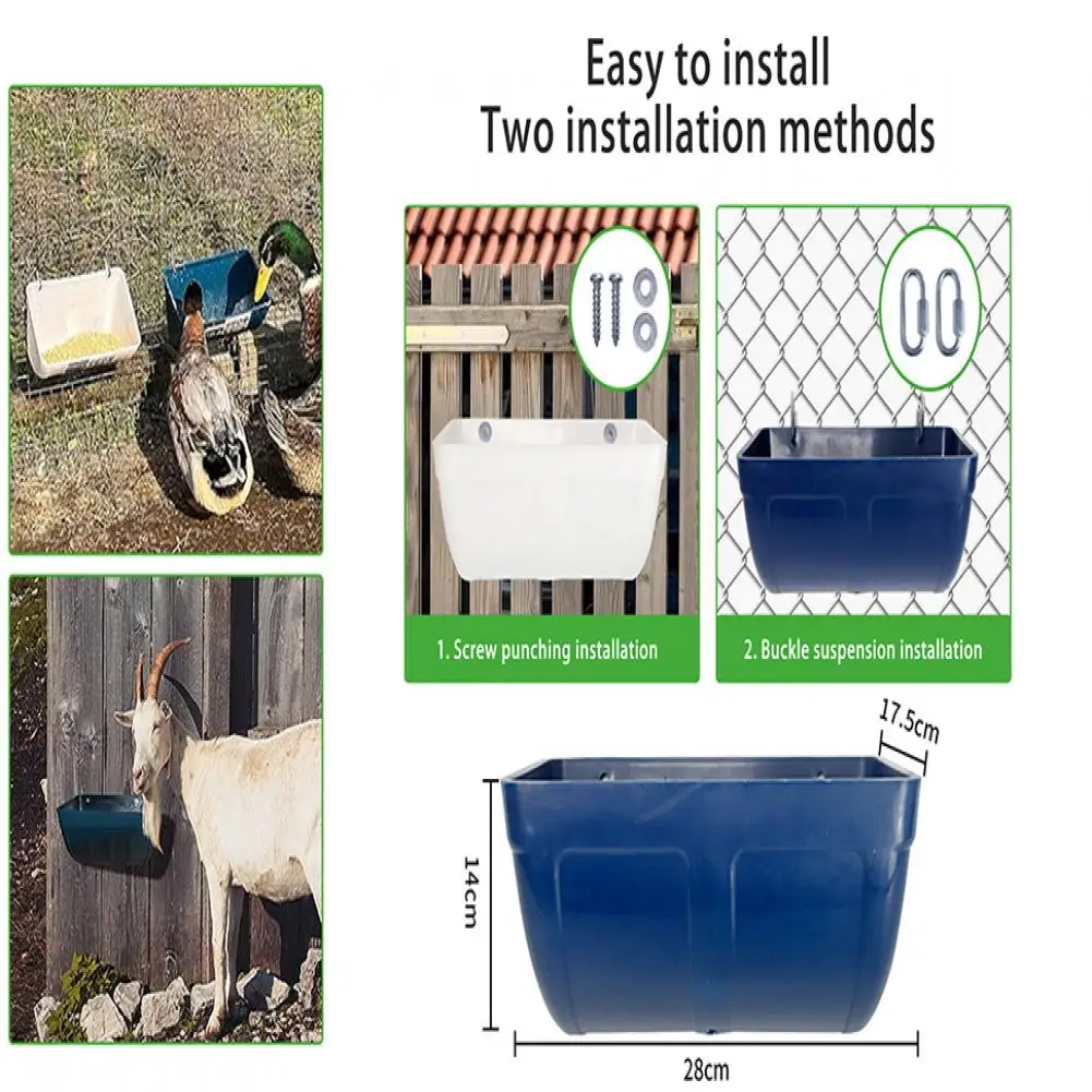 Description Picture 2 of item1 Set Poultry Feeder Durable PP Duck Chicken Feeder Hanging Poultry Feeding Container For Farm Home Outdoor Pet Supplies