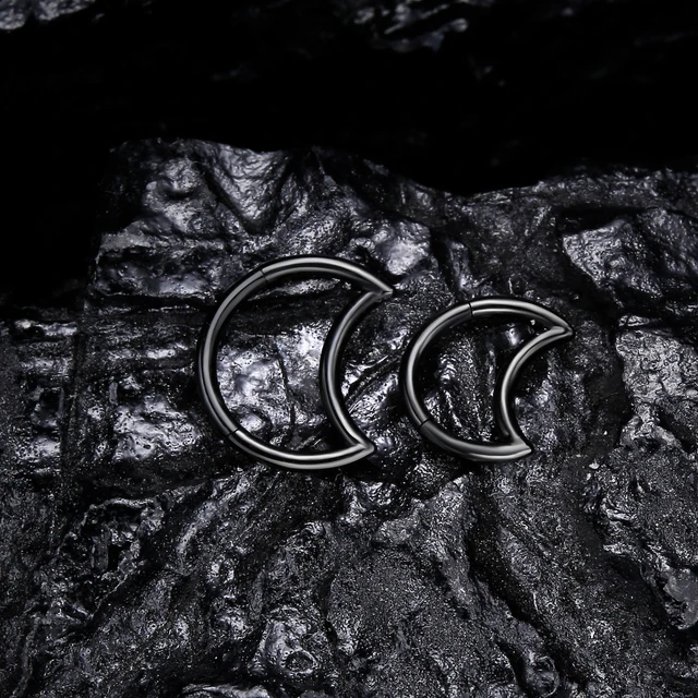 PIERCINGLINE® Anello Segmentato, In Titani, Clicker, Piercing Per Septum, Trago, Elica, Orecchio, Naso, Labbro, Petto E Spessore Anello: 1,2mm, Cod. TT280A-8 - Foto 3