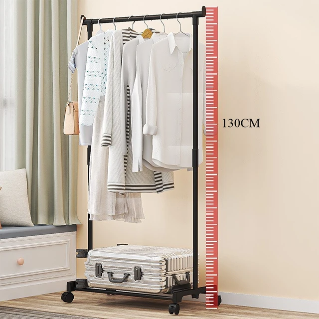 Accueil simple sur pied vêtements étendoir support de rangement étagère à chaussures et chapeaux porte-manteau domestique multi-fonctionnel mobile balcon 1