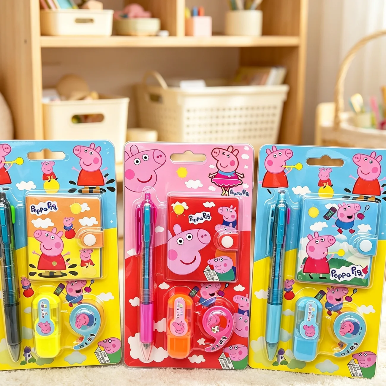Stationery Set with Multi-Color Pens, Notebook, Highlighter, Tape, Stickers, and Party Decorations