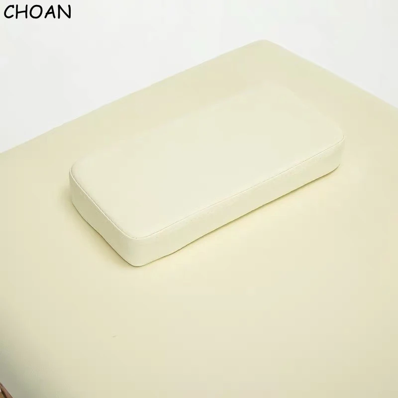 Mini Square Faux Leather Rectangular Head and Neck Pillow with Zipper