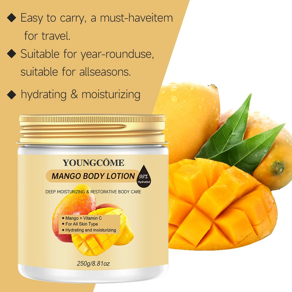 Mango Body Butter - Deeply Nourishing  Moisturizing Hand  Body Lotion for Dry to Very Dry Skin，Long-Lasting Hydration for Soft 5