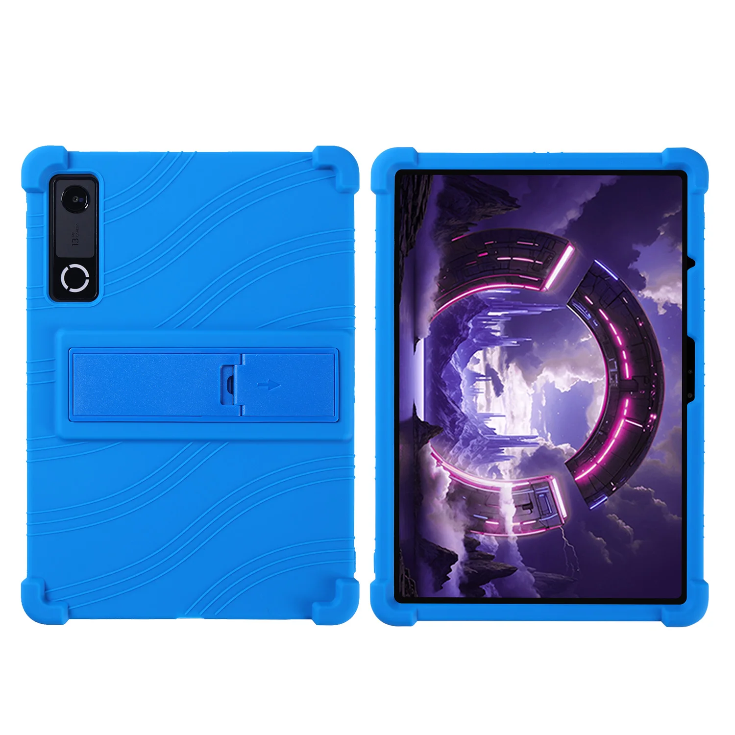 Shockproof Soft Silicone Tablet Case with Built-in Kickstand