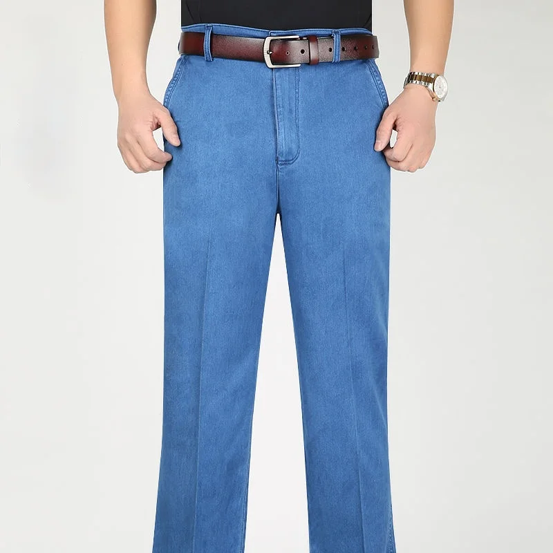 

2024 Spring Summer New Cotton Men's Jeans High Quality Business Casual Stretch Denim Loose Straight-Leg Pants Male Brand