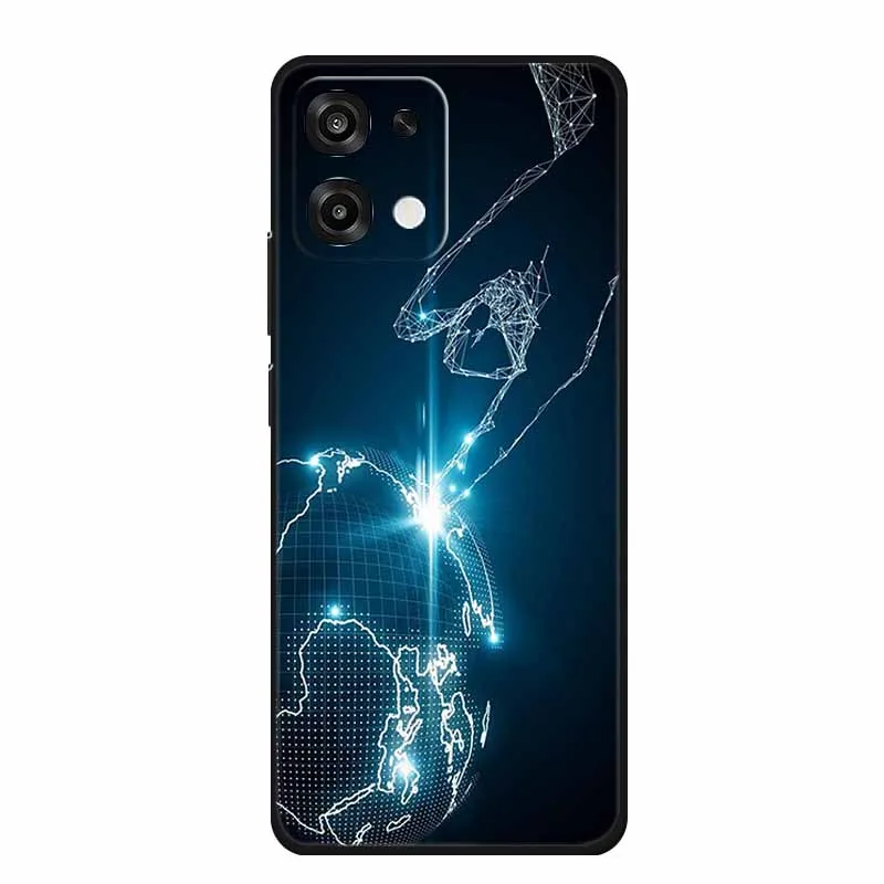 Slim Black Silicone Soft Phone Case with Colorful Design – Durable Back Cover