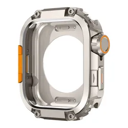 Luxury Alloy Metal Bumper Protector Frame for 46mm Smartwatch - Premium Protective Cover Accessory (Titanium Orange)